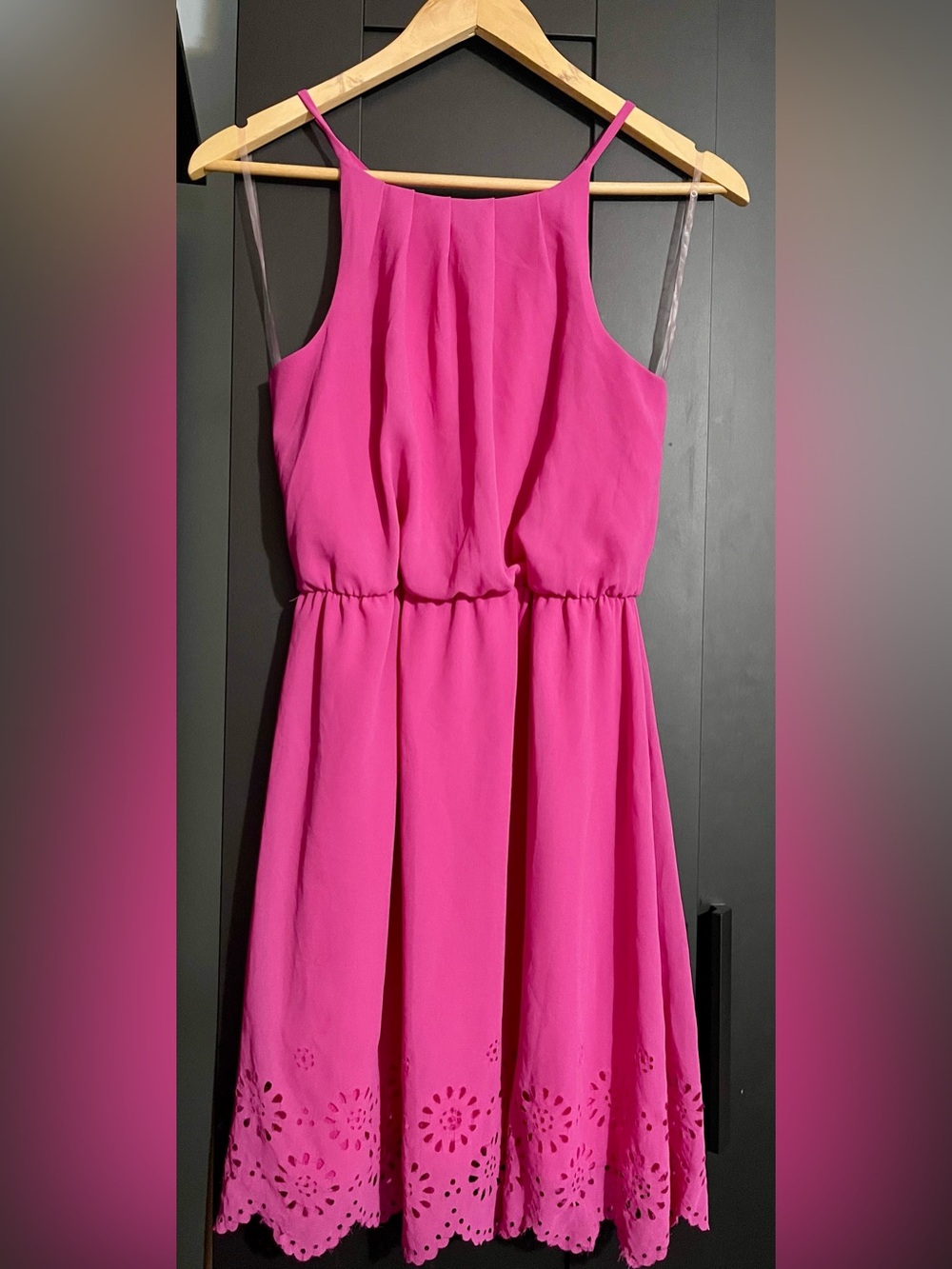 Bright Pink Sleeveless Fit-and-Flare Dress